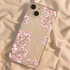 Phone Case For Xiaomi Mi 17 Pro 15 14 13 12 11 Lite 5G Mi 15 T Pro 14T 13T 12T Pink Peach Blossom Pattern Clear Bumper Cover