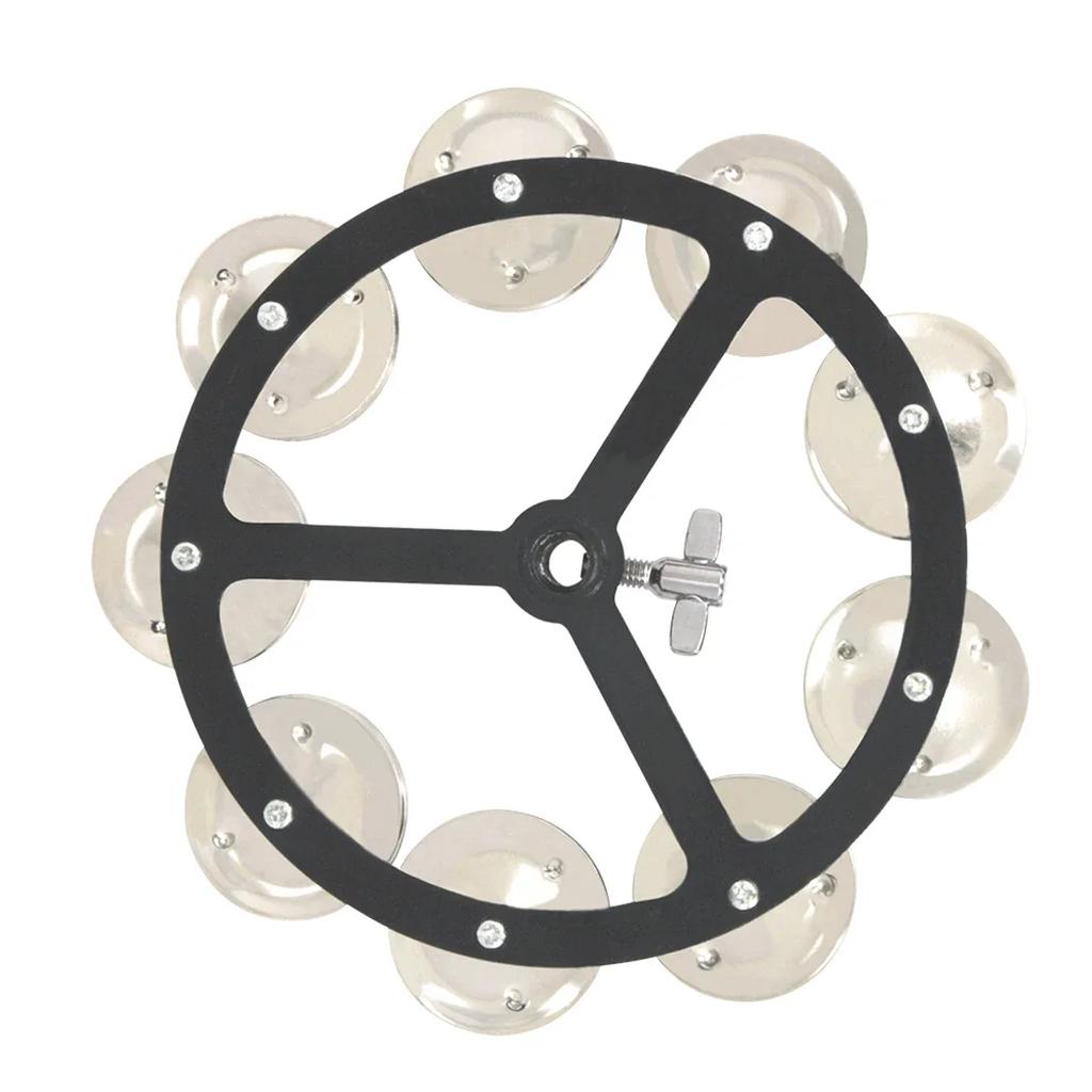IRIN 6 Inch Drum Kit Cymbal Auxiliary Tools Hi-Hat Bells Jingles Tambourine Stainless Material Percussion Instrument Accessory