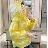 Winter Korean Loose Bright Face Bread Cotton Thicken Jacket And Coat Hooded Pink Colorful Clothes