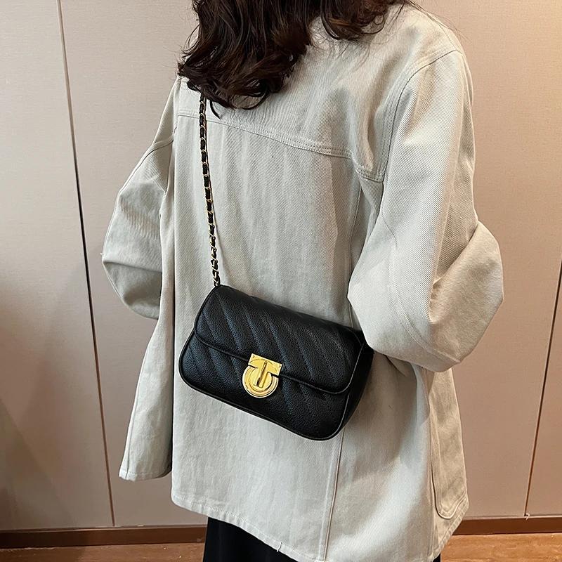 Сумки через плечо из искусственной кожи с цепочкой для женщин — фото 5