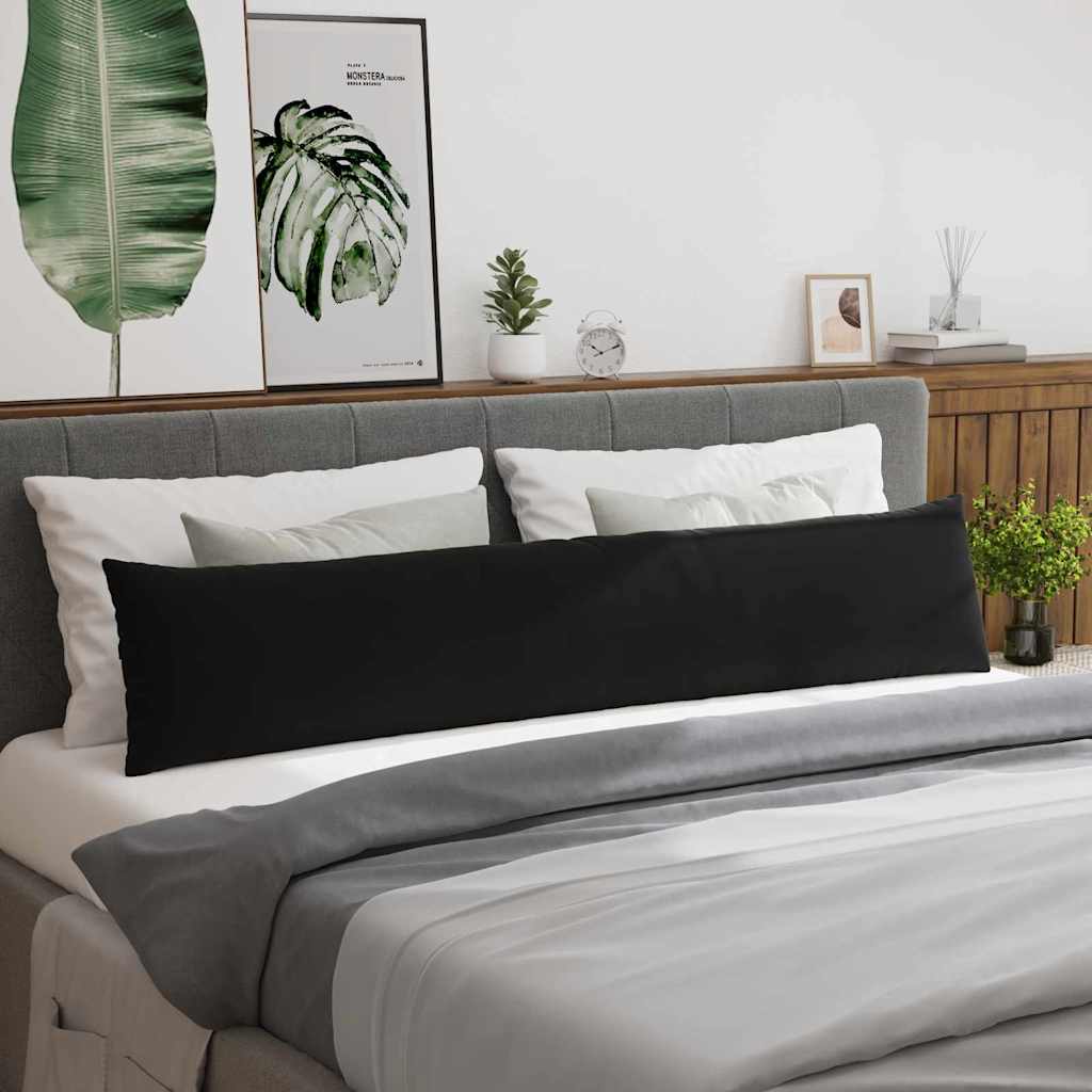 Sofa Cushions 2 Pcs Black 200 X 40 Cm Cord Fabric