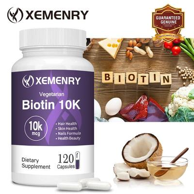Kapsle s biotinem 10000 mcg - Maximální síla, Růst vlasů, Pevné nehty, Zdravá pokožka