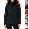 Leichte einlagige Damen Outdoor Jacke Winddichte Regenjacke mit verstellbarer Kapuze und Reißverschlusstaschen für Frühling Herbst