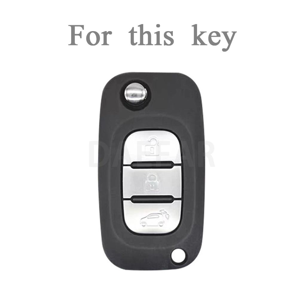 För Renault Clio Scenic Megane III Vivaro Movano Traffic Master Kangoo 3 Knappar TPU Flip Fjärrnyckel Skal Fodral