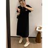 Short-sleeved T-shirt Skirt, Summer Mid-length Knee-length Dress, Slimming Over-the-knee Dress