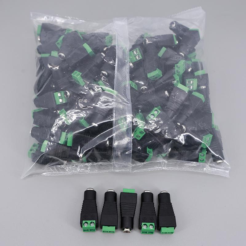 50pcs/lot 5.5x2.1mm DC Female Plug Connector Power Supply Jack Adapter BNC for CCTV Camera LED Strip Lamp Lighting Light J17