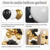 99PCS black and gold latex balloon set suitable for birthday parties, weddings, Valentine's Day party decorations