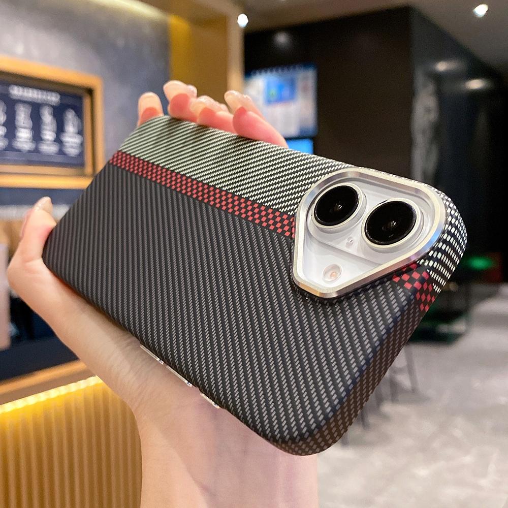 

Striped Mountain pattern carbon fibre magnetic phone case for iPhone 16 15 14 13 12 11 Pro Max magsafe charging hard back cover For iPhone 16