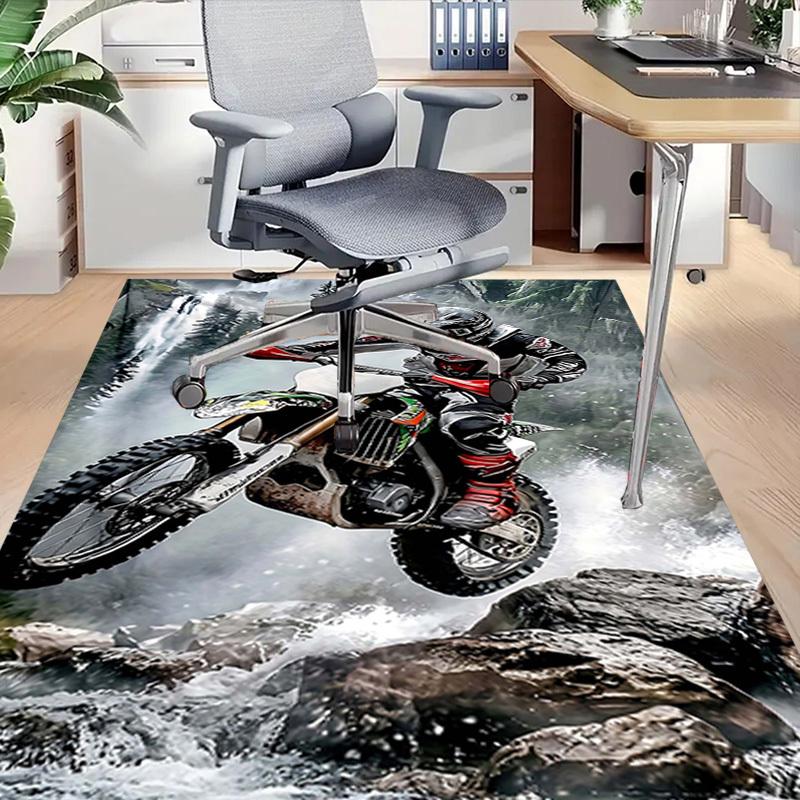 1PC Motorbike Non-Slip Floor Carpet Compatible for Office&Living Room&Bedroom&Dining room - Soft & Pattern, Vibrant Colors-H0399
