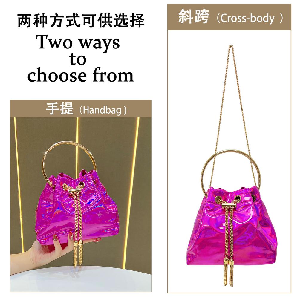 New Korean Style Minimalist Versatile Women Handbag, Niche Chain Bucket Purse, Elegant Lady Handheld Crossbody Evening Party Bag