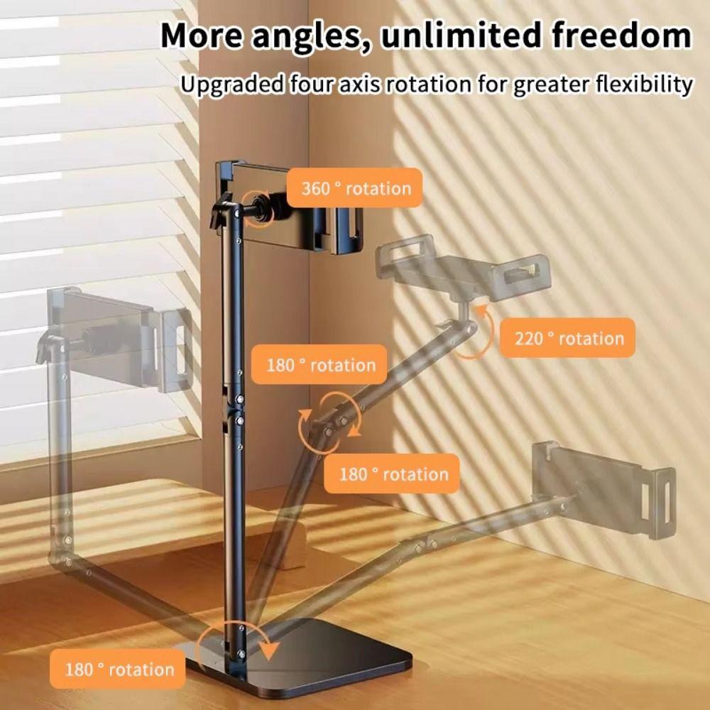 Height Adjustable Desktop Phone Tablet Holder Multi-Angle Long Arm Tablet Bracket  Live Streaming