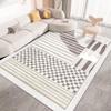 Modern Style Living Room Decoration Cream Carpet Fluffy Soft Rugs for Bedroom Abstract Design Plush Rug Home Thickened Floor Mat