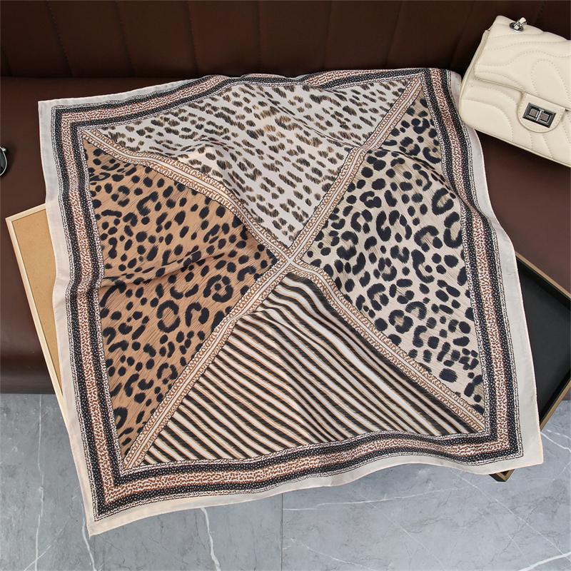 Fashion Leopard Print Silk Hairbands Scarf Women 2026 New Elagant Bandana Neck Kerchief Head Bands Foulard Female Scarfs