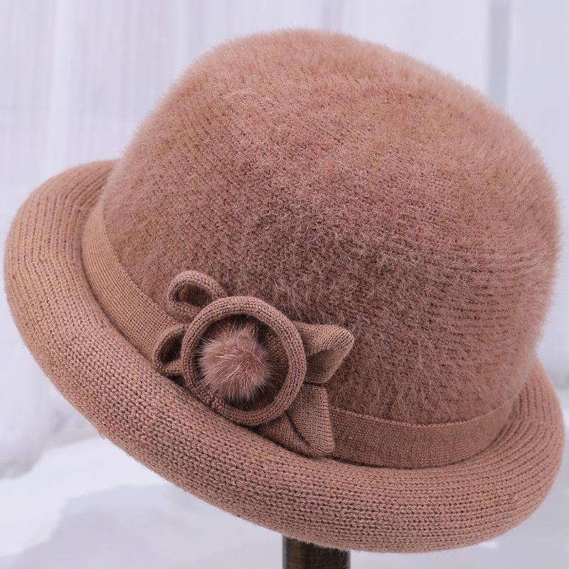 Winter Middle-aged and Elderly Women's Hats, Fleece-lined and Thickened, Warm Mom Beret, Versatile Elderly Grandma Cotton Hat