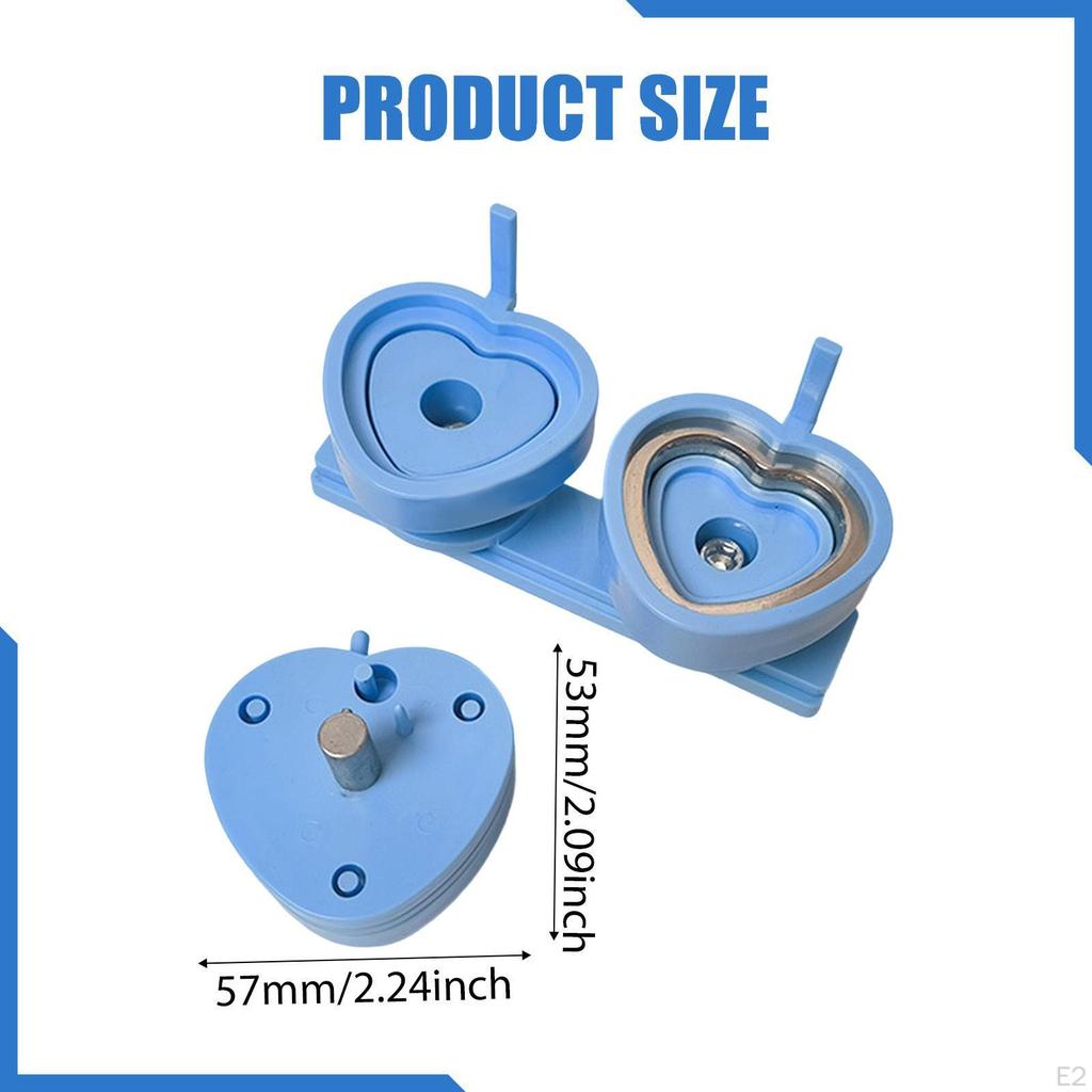 Pin Button Maker Die Model DIY Machine Supplies Interchangeable Heart Shaped for
