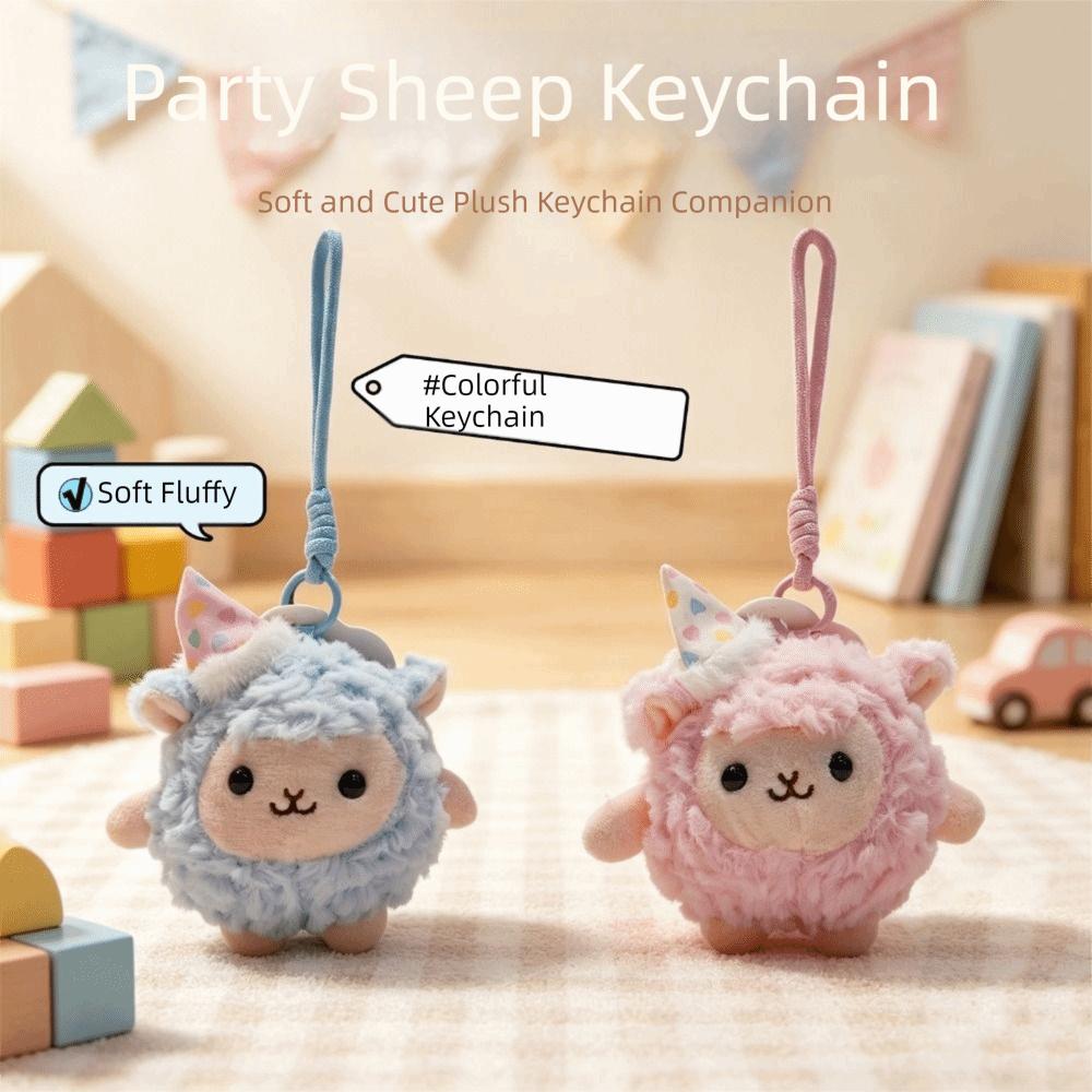 Lamb New Year Sheep Plush Keychain Ornaments Fluffy Lamb Pendant Sheep Plush Doll Bedroom Decor