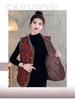 Camel Floral Fleece-Lined Tassel Vest: Versatile Spring & Autumn Wear for Middle-Aged and Elderly
