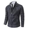 Autumn and Winter Men's Sweater Cardigan Fleece Stand-up Collar Men's Zipper Knitted Sweater Jacket Men's