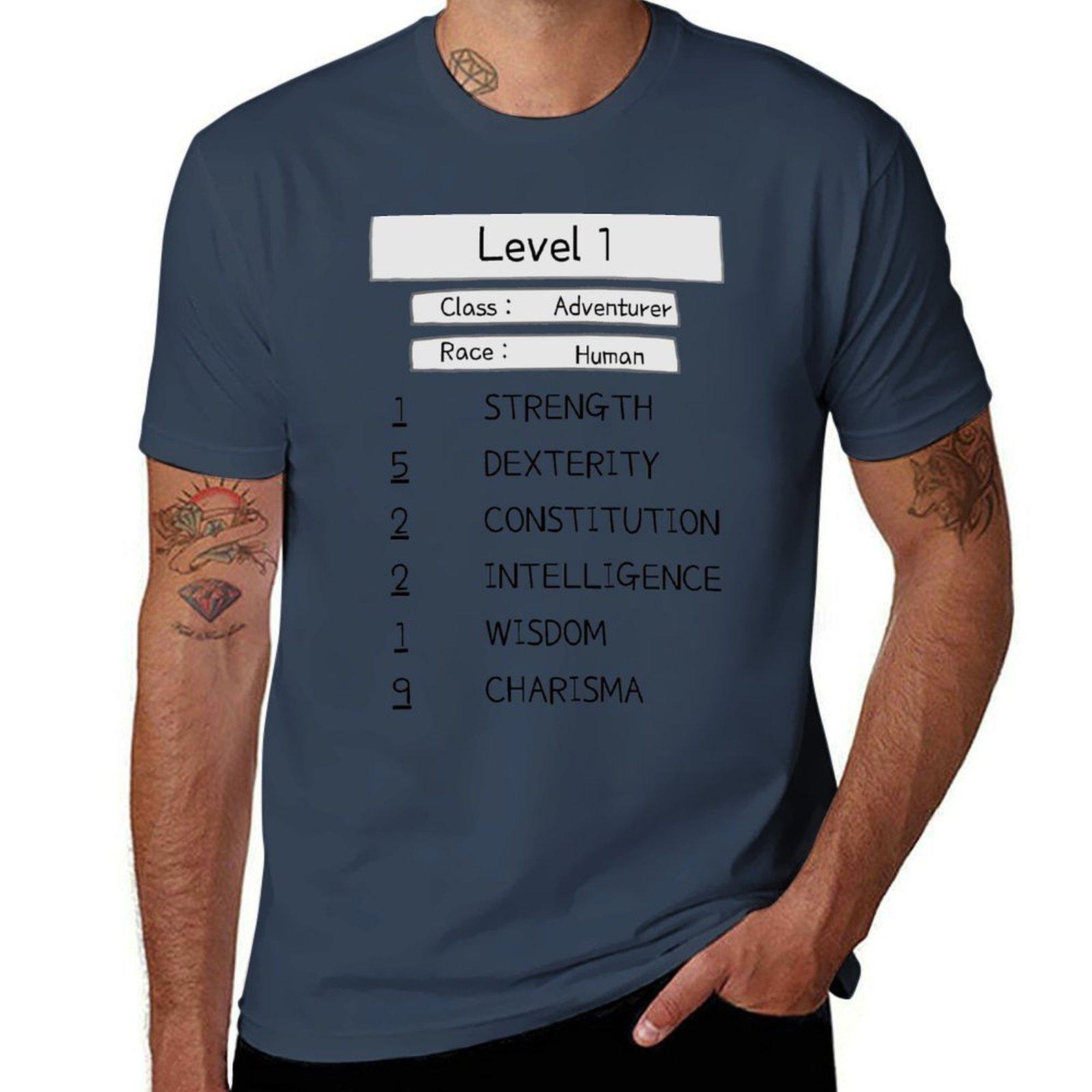 Lvl 1 HuUnisex Adventurer TShirt Holiday Lightweight TShirt S