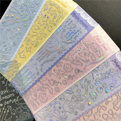 Sticker PET cu Ștanțare Aurie Laser Meduză Fluture de Vis Decalcomanii de Decor DIY pentru Cameră, Căști, pentru Toploader, Suport Card B5