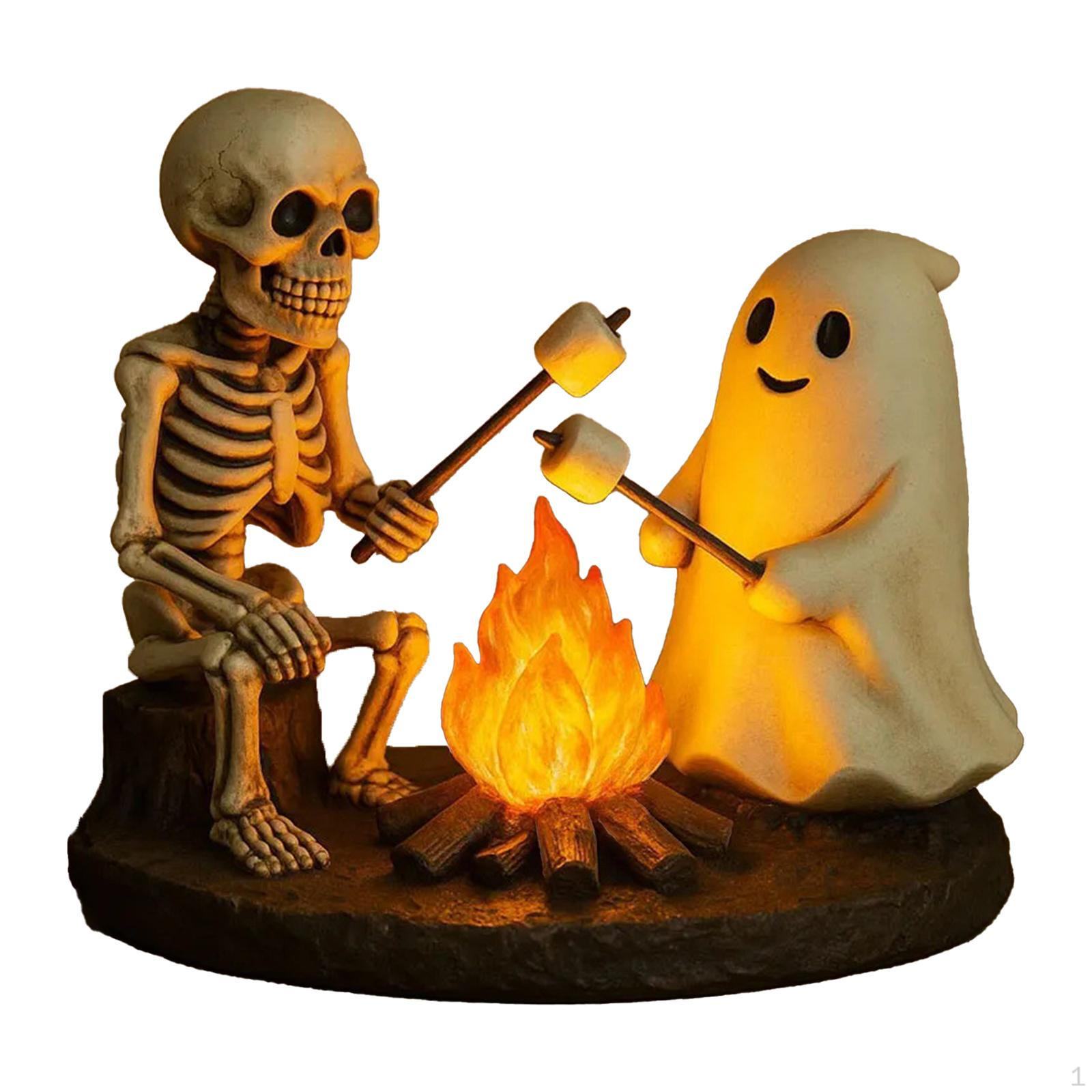 

Halloween Campfire Night Light Gift Collection Skeleton Figurine Tabletop Ornament for