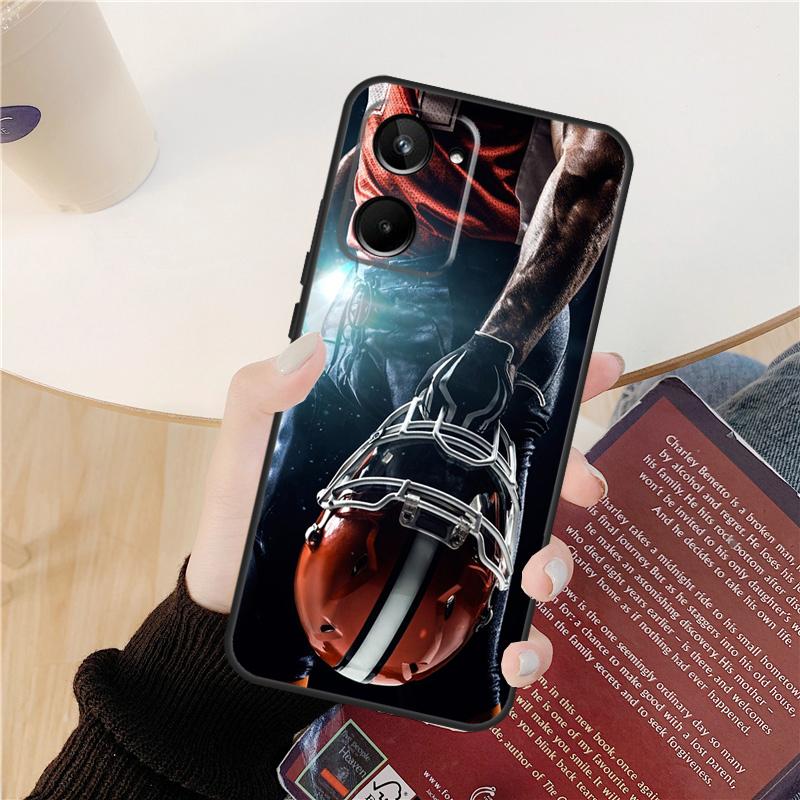 American Football Case For Realme C55 C75 C67 C61 C53 C51 C21Y C25S 10 11 12 13 14 Pro Plus GT 6T 6 5 GT7 Pro