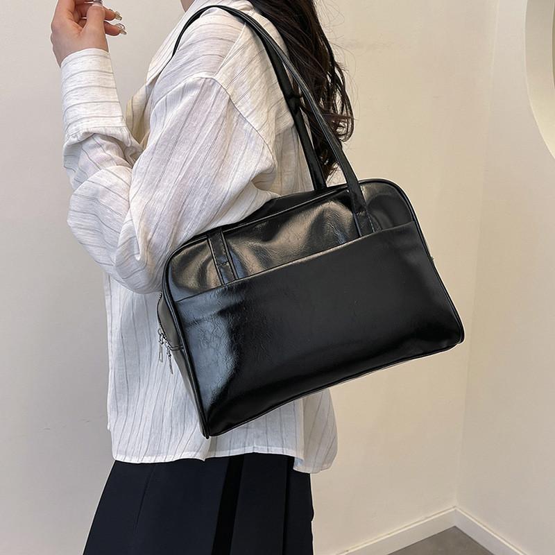 Minimalist Tote Bag Pu Large Capacity Shoulder Bag For Casual Daily Use