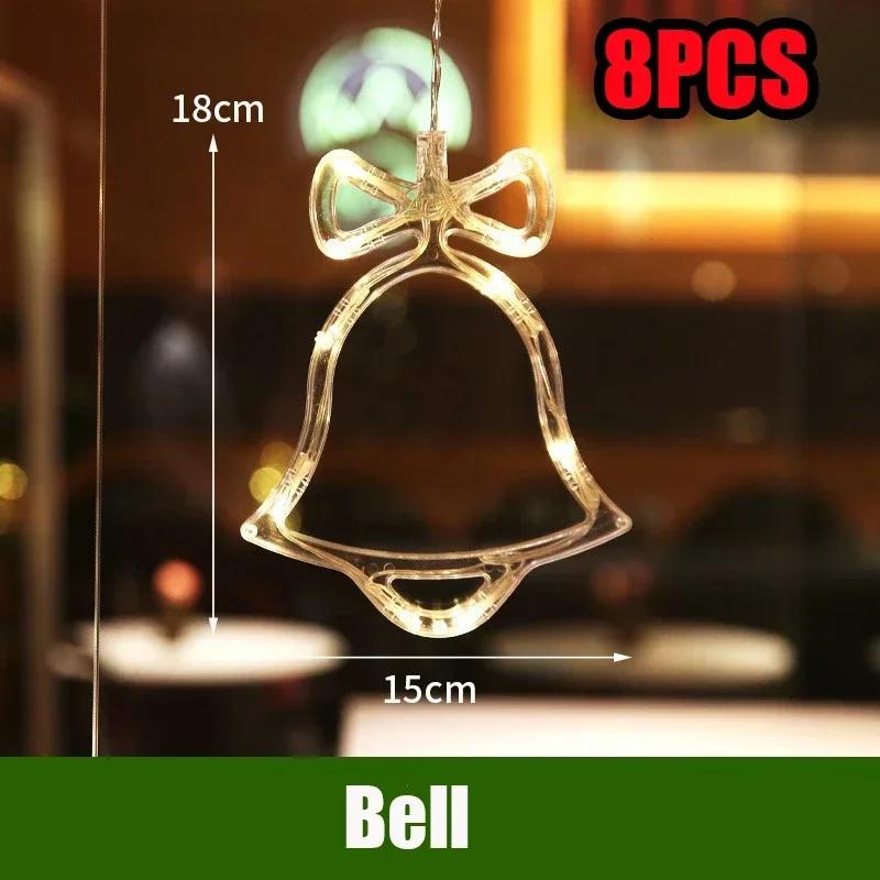 LED Christmas Lights String Decorative Lights Santa Claus Display Window Suction Cup Lights Christmas Tree Colored Lights