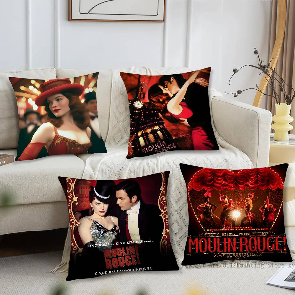 1pc Classic Movie M-Moulin Rouge Pillow Case Fashion Square Pillowcase Bedroom Sofa Room Ins Decoration Leisure