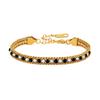 Golden Plated Stainless Steel Tennis Bracelet for Women, Colorful Cubic Zirconia 0.6cm Wide Elegant Jewelry for Mom Wife