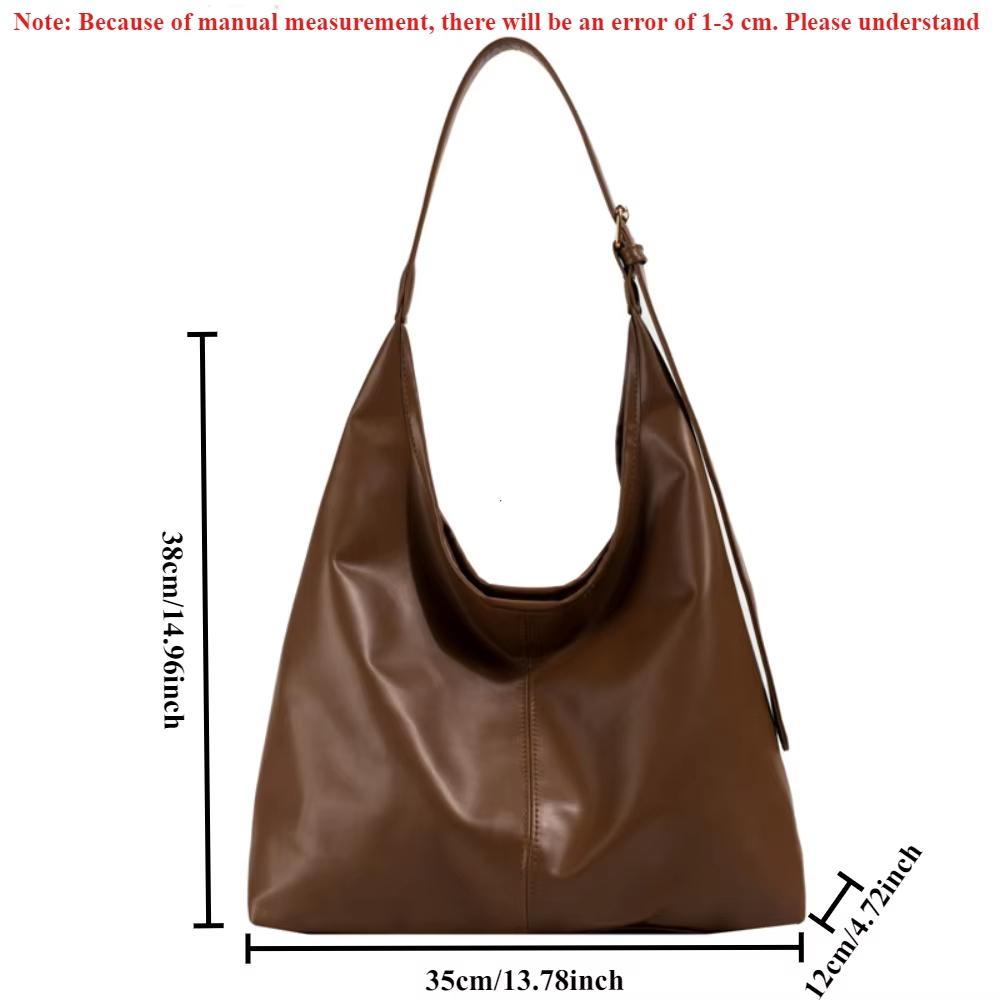 Fashiable Women's Tote Bag Simple Large Capacity PU Shoulder Bag Retro Commuter Armpit Bags