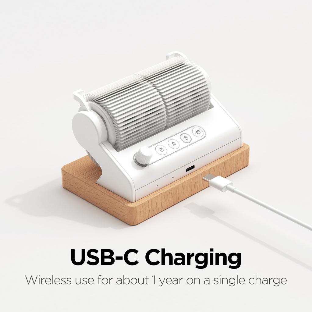 Mooas Multi-Wood Mini Flip Desk Clock, Retro Vintage Analog Automatic Flip Clock, Timer Calendar, Desk Clock with Large Numbers, USB-C Rechargeable, P