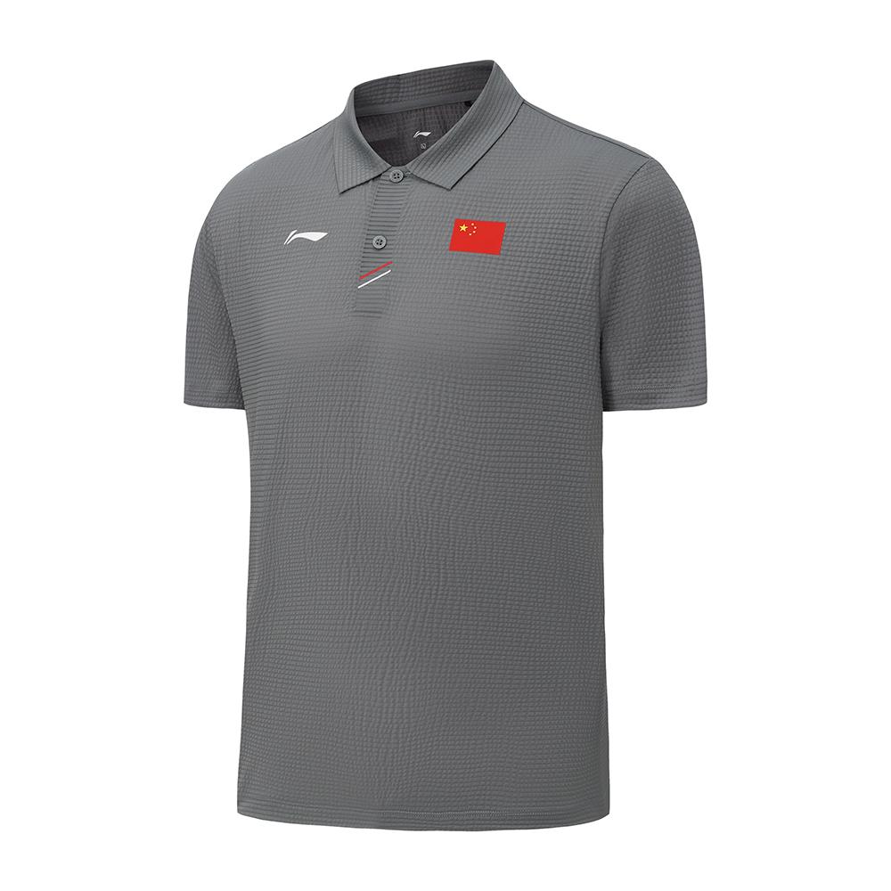 Li Ning Честь Золотой Логотип | Весна-Лето 2026 Футболка-поло с коротким рукавом Унисекс APLW459 3XL