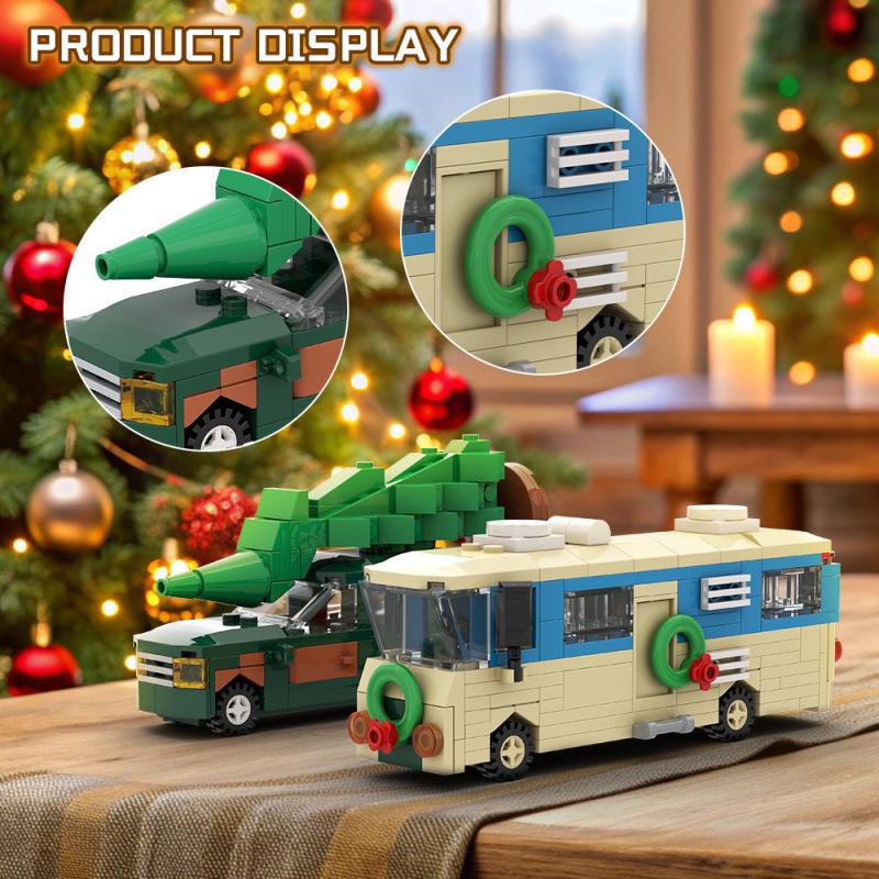 Mini RV Holiday Building Blocks: Educational Christmas Story Assembly Toy for Kids Christmas Story Super Small RV