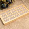 High Quality Wooden Jewelry Display Tray 20 30 42 Slots Ring Organizer Tray Solid Wood Jewelry Ring Storage Display Custom Logo