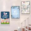 Poster Boho Primavera Coniglietto Felice Pasqua HD art adesivo da parete impermeabile decorazione estetica per casa soggiorno camera da letto bar