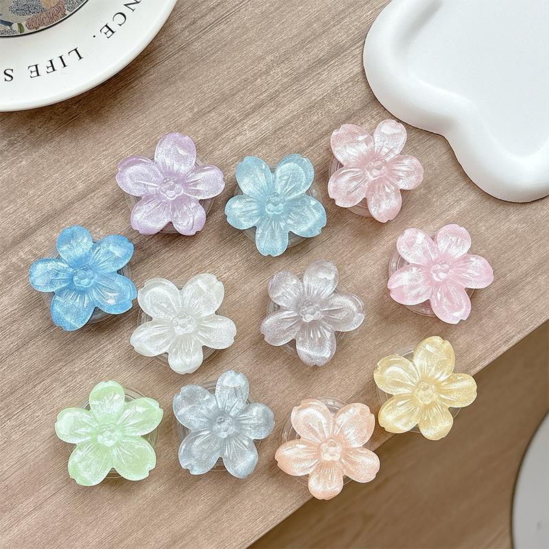 Solid Color Glitter Flower Mobile Phone Airbag Bracket Wind Japanese Women'S Sticky Desktop Bracket Portable