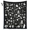Personalisierbare Samt-Kunstdecke Halloween DIY Maldecke, Überwurf mit Geistermustern, Waschen Sie Ihre eigene gemütliche Decke zum Ausmalen für Erwachsene und Kinder,