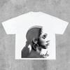 Sade Adu HipHop Vintage Camiseta de Algodão Y2K Estilo de Rua da Costa Oeste Moda Masculina Feminina Camiseta Oversized Manga Curta Roupa Casual