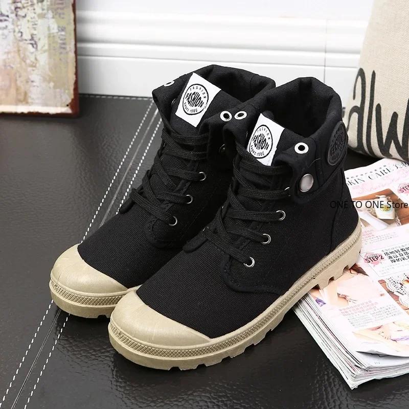 Fashion Women's Canvas Shoes Women Work Boots Palladium Style Fashion High-top Breathable Ankle Casual Shoes Female High Quality 35-41