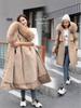 Winter Women's Mid-Length Fur Collar Cotton Coat with Velvet Padding