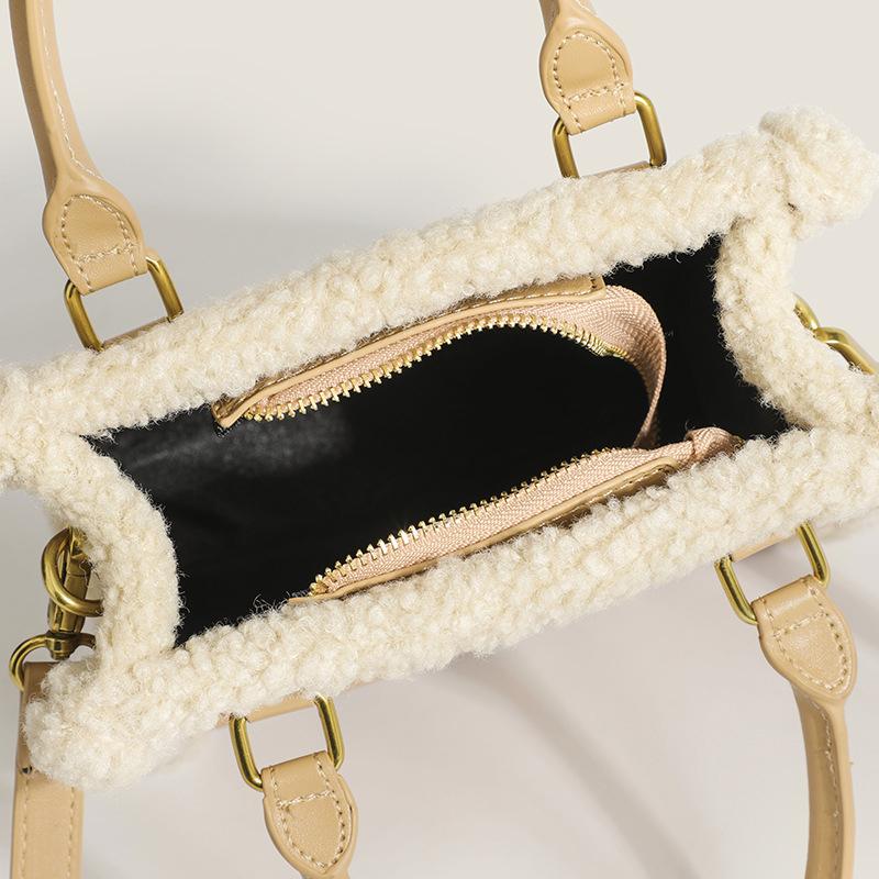 Sac à main en velours d'agneau pour femmes, nouvelle mode Simple, automne et hiver, sac à bandoulière