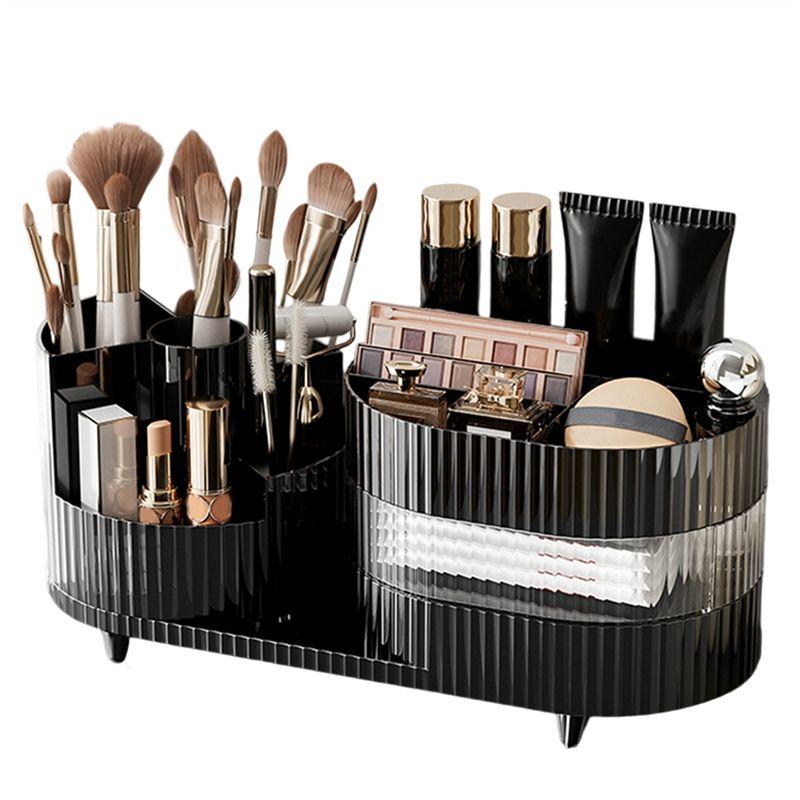 A74E-Large Capacity Makeup Storage Box, Desktop Can Be Rotated Cosmetics Dresser Eyeshadow& Lipstick Compartment Shelf