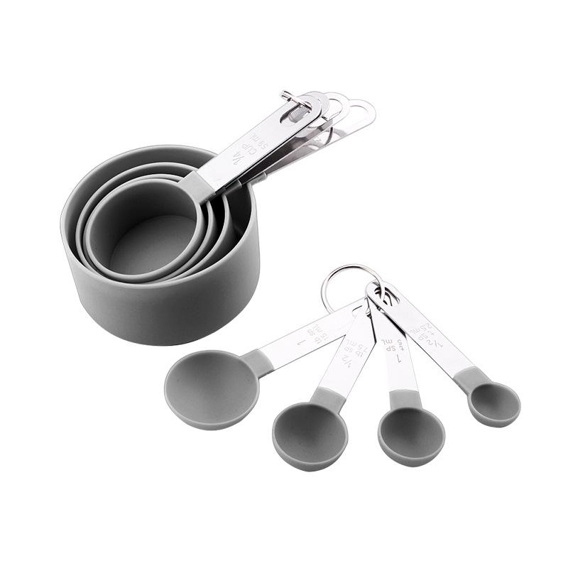8-Piece Stainless Steel Measuring Cup & Spoon Set with Scale