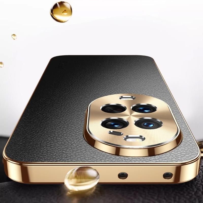 Leather Texture Lichee Pattern Plating Cover For Huawei Nova 14 Ultra 13 12 11 10 8 7 Pro Shockproof Protection Case Bumper
