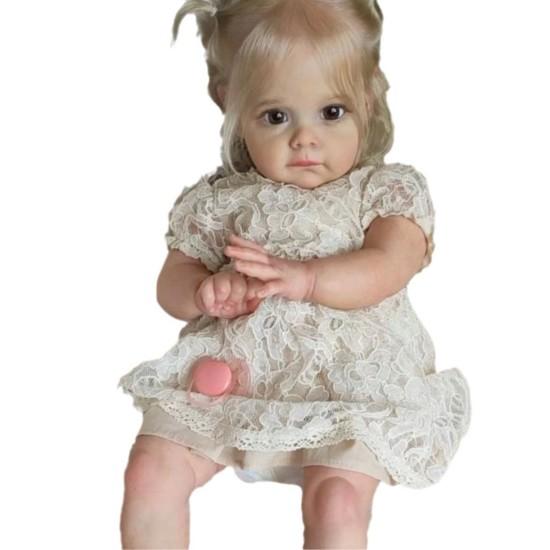 60cm Female Rebirth Doll Cloth Body Cute Girl Soft Vinyl Simulation Doll Children's Toy Gift