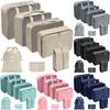 Set Organizzatore da Viaggio Sette Pezzi Impermeabile Cubico Storage per Bagagli per Viaggi di Piacere
