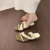 Retro Versatile and Not Tired of Feet with Open-toed Slippers for Women's Summer Wear Lazy Wind 3cm Small High-heeled Sandals