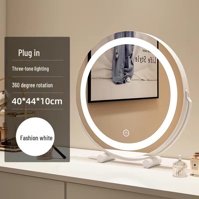 

Вращающееся цилиндрическое светодиодное зеркало для макияжа с заполняющей подсветкой Plug-in Model with Three-Color Light