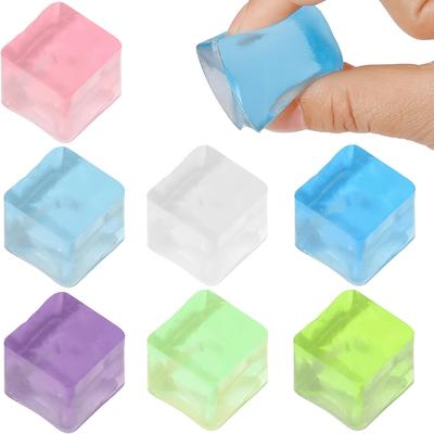 4PCS Squishy Ice Cube Toys, Colorful Slow Rebound Stress Balls for Kids Adults, Sensory Fidget Gift Bags, Soft Squeeze Toy